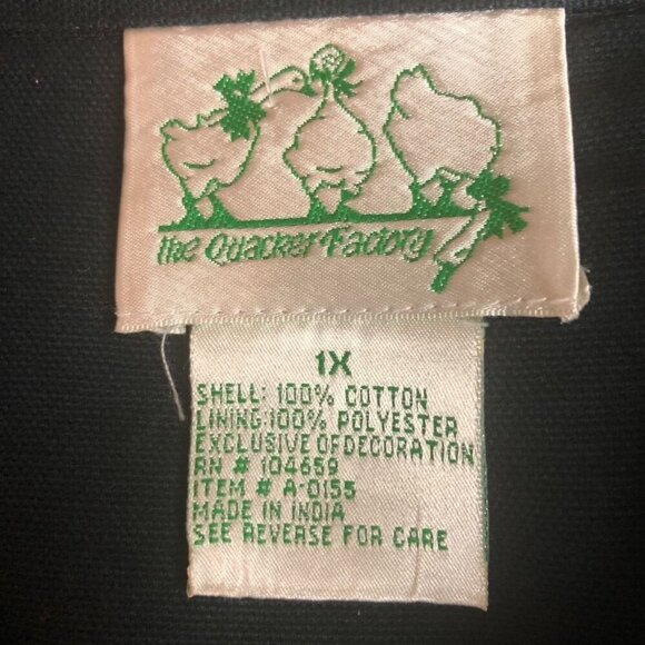 Quacker Factory Womens Black Jacket SZ 1X Embroidered Floral Butterflies *FLAWS* - Picture 4 of 16